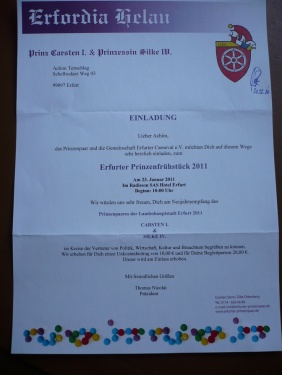 GEC - PRINZENFRÜHSTÜCK 2011 - Einladung