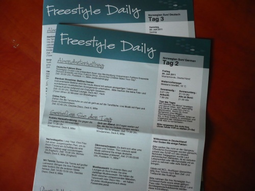 Tägliche Drucksache auf der Kabine