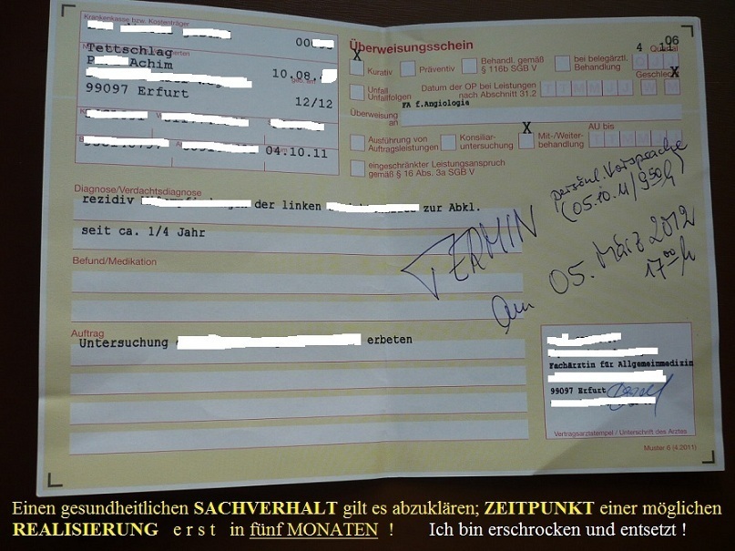 Abklärung eines gesundheitlichen Sachverhaltes I.