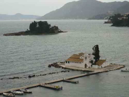 095 KORFU Blick auf Kloster