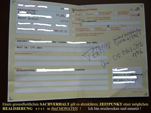 Abklärung eines gesundheitlichen Sachverhaltes I.