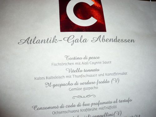 340 6.KSF  ATLANTIK - Gala - ABENDESSEN