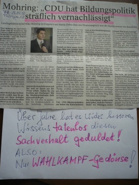 CDU WahlKampf nur Gedönse