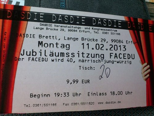 2013 Rückblick PrunkSitzung 40 J FaCeDu 