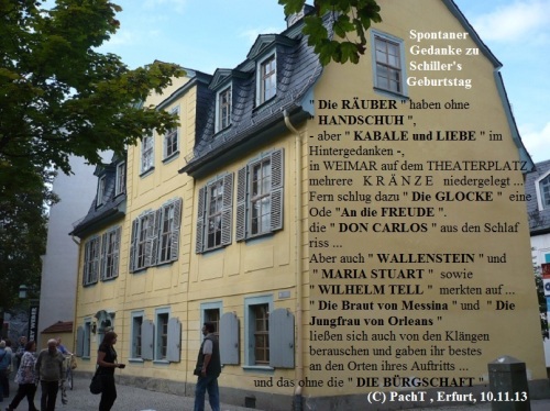 Gedanken zu Schillers Geburtstag 10.11.1759 _ 2013