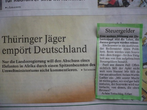 PachT in PresseTA_Leser-Seite 31.01.14_Jagd