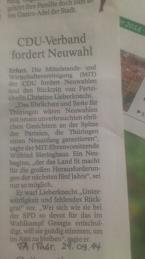 LT-WAHL 2014 Thüringen NeuWahlen