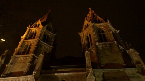 Stadt MÜHLHAUSEN  Divi Blasil Kirche nachts