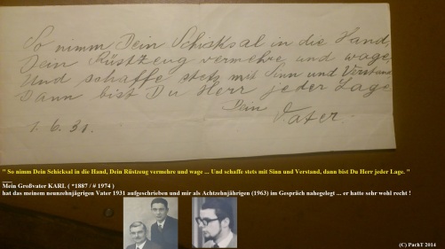 1887 - 1974 Erinnerung an meinen Opa Gewichtiger Gedanke