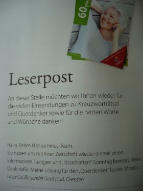 Magazin60+-_25.QUERdenkerRätsel 2 Leserpost