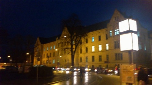 Domplatz Landgericht am Abend