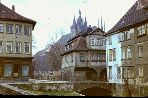Lange Brücke Blick zur Sackpfeifenmühle u. Dom 1973