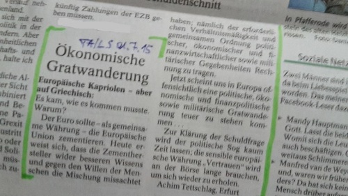 TA-Artikel zu GRexit 2 2015.06.29 Thür. Blog 01.07.15