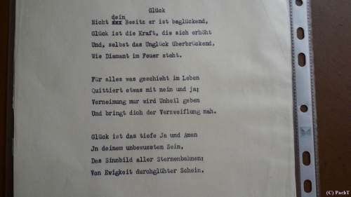 1887 - 1974 Erinnerung an meinen Opa Gedicht-Entwurf Glück