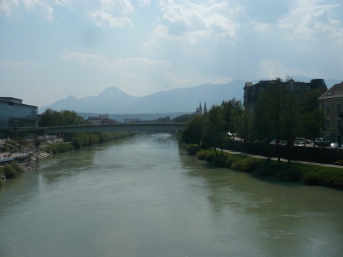 189 VILLACH Stadtbild 2 mit dem Fluß Drau