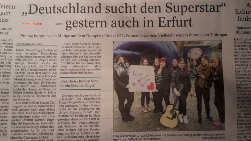 2015.09.11 D S D S - Casting in Erfurt 9 Lokalpresse