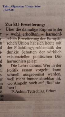 TA-Artikel zu DE und Flüchtlinge 2 2015.09.12 Titel Blog 16.09.15