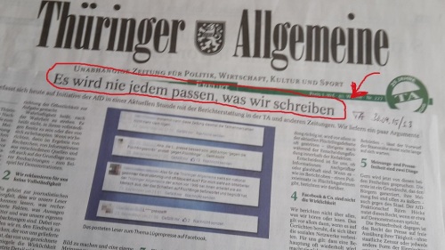 TA-Artikel Weglassen ist keine Wahrheit  1 2015.09.30 Titel Blog xxx