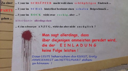 GeDaNkEn vor der PARTY