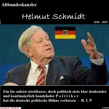 ALT-Bundeskanzler Schmidt _  R.I.P. 1918 - 2015