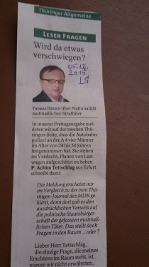 TA-Artikel zu Planenschlitzer 2 2015.04.16 Thür. Blog 07.12.15 Antwort
