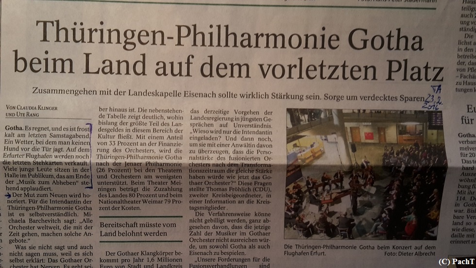 2016.02.20 Konzert FlughafenTerminal 23 Presse-Nachbetrachtung