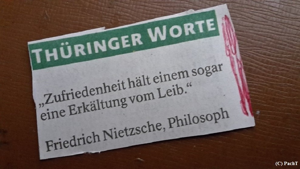 Zitat Zufriedenheit kontra Erkältung