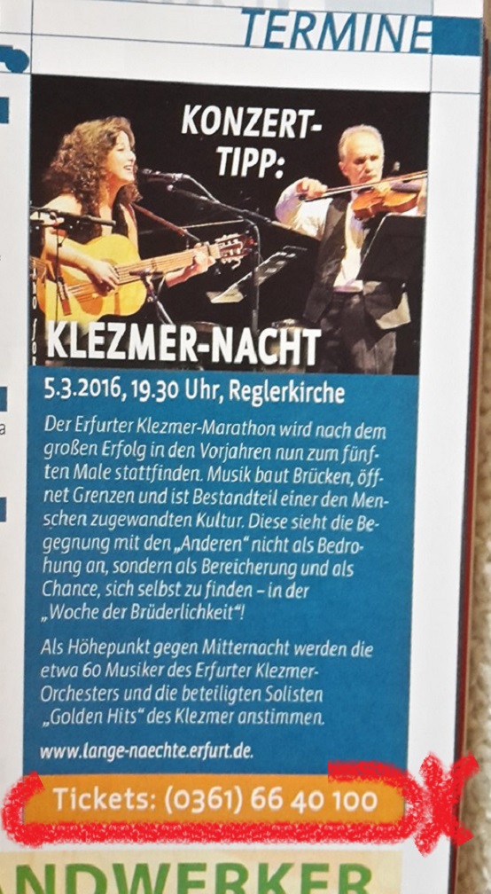 2016.03.05. KLEZMER - Konzert_keine Karten mehr