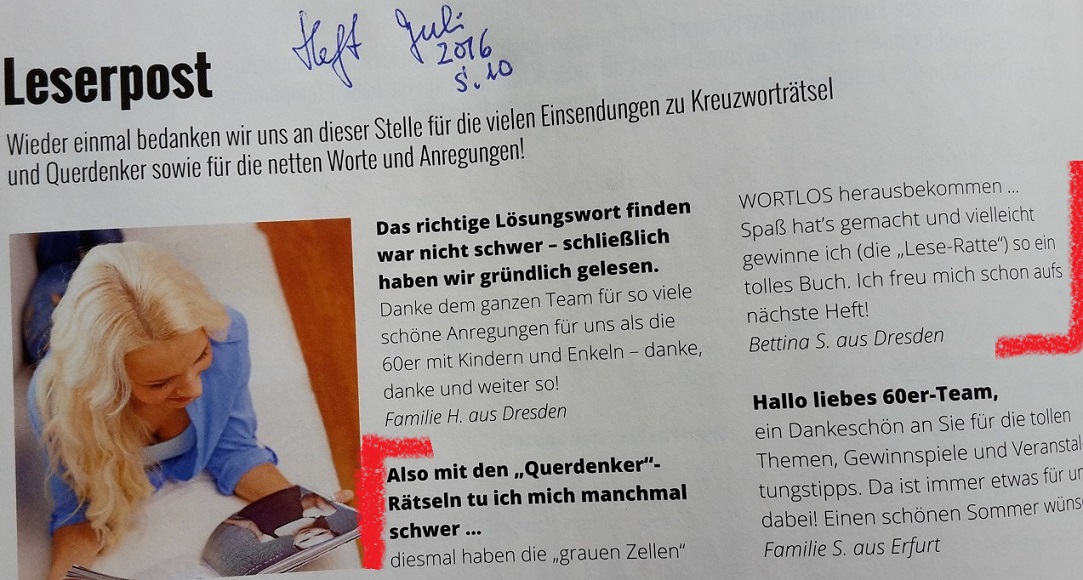 Magazin60+-_31.QUERdenkerRätsel 8 Leserpost