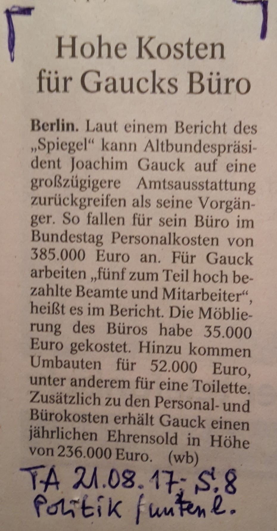 TA-Artikel über Alt-BP Gauck 2017.08.21 1 Blog 00.08.17