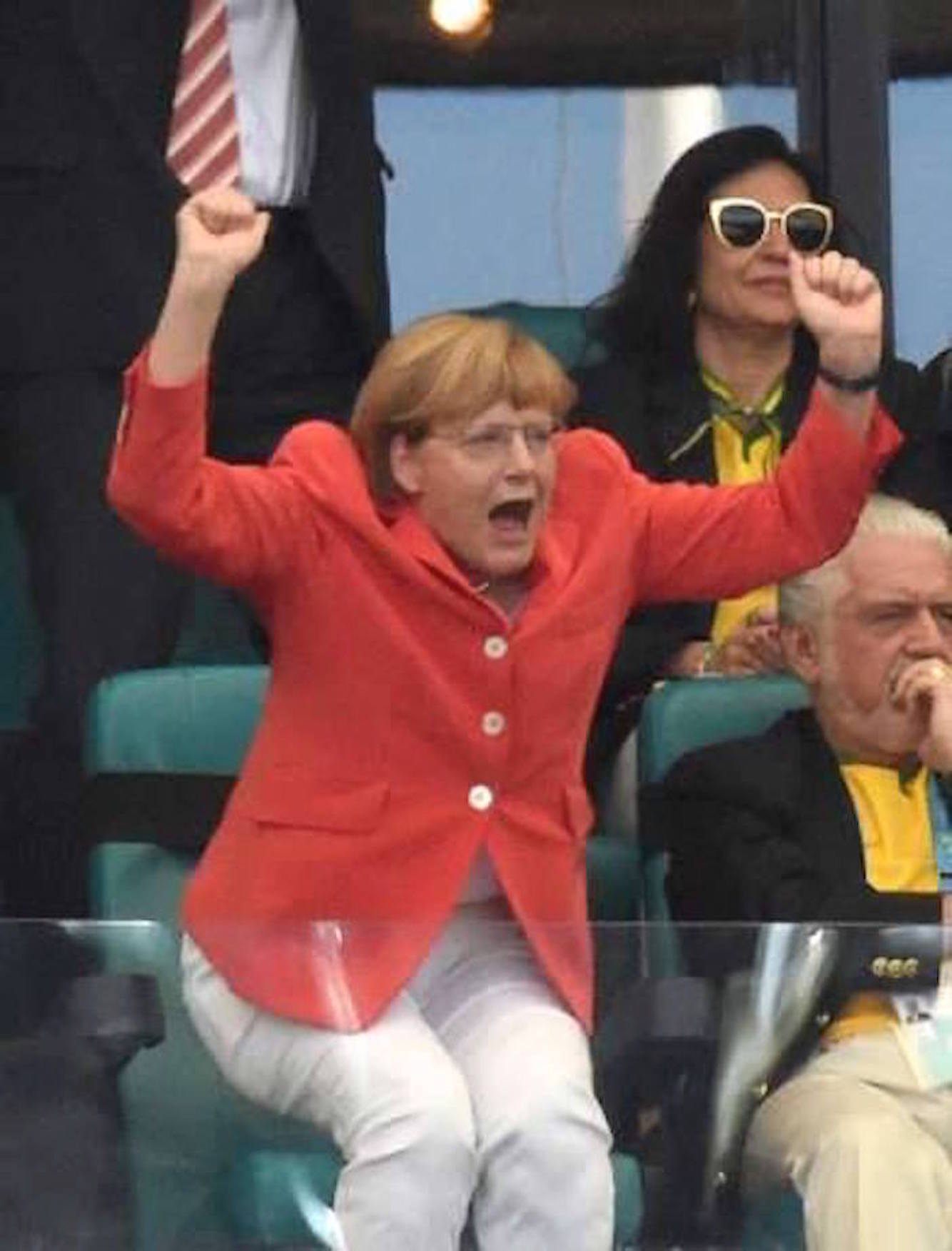 AMerkel Fussball-WM 2014 Brasilien