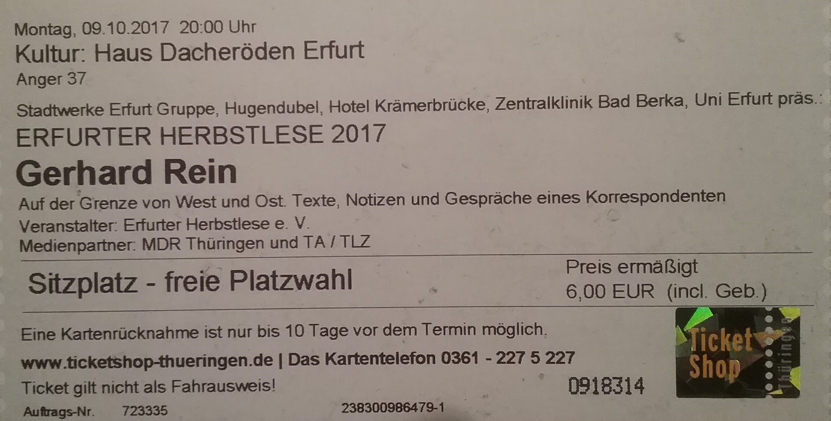 2017.10.09 002 Erfurter HerbstLESE Gerh. Rein