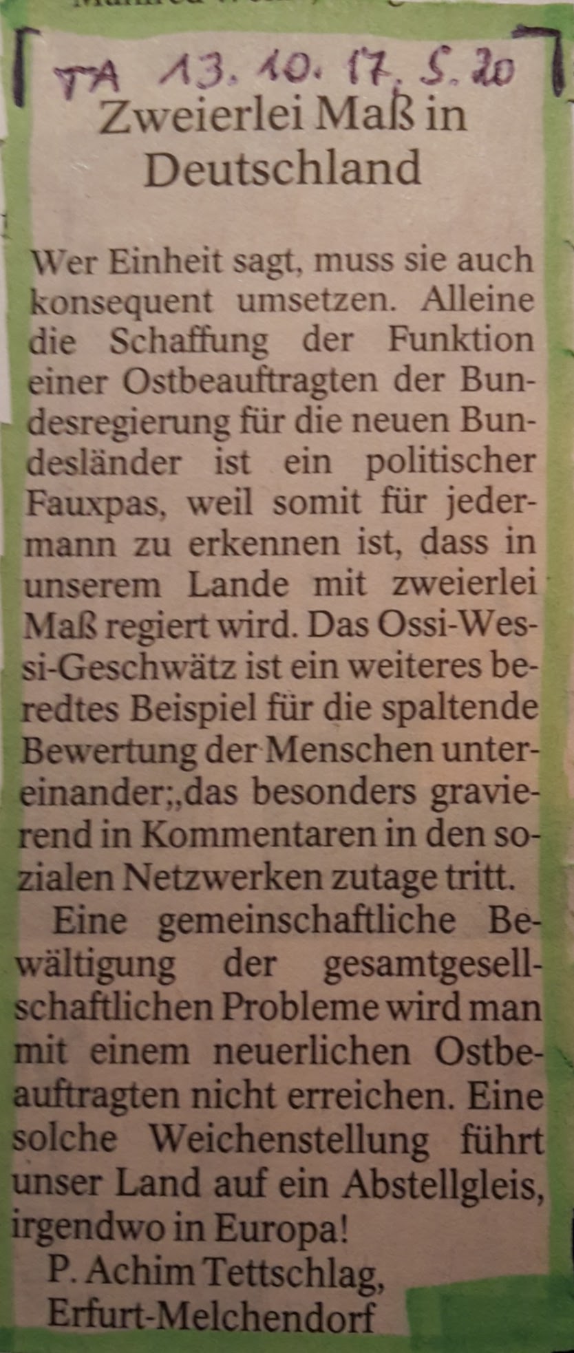 TA-Artikel über SteuerVerschwendung 2017.10.06 2 Blog 16.10.17