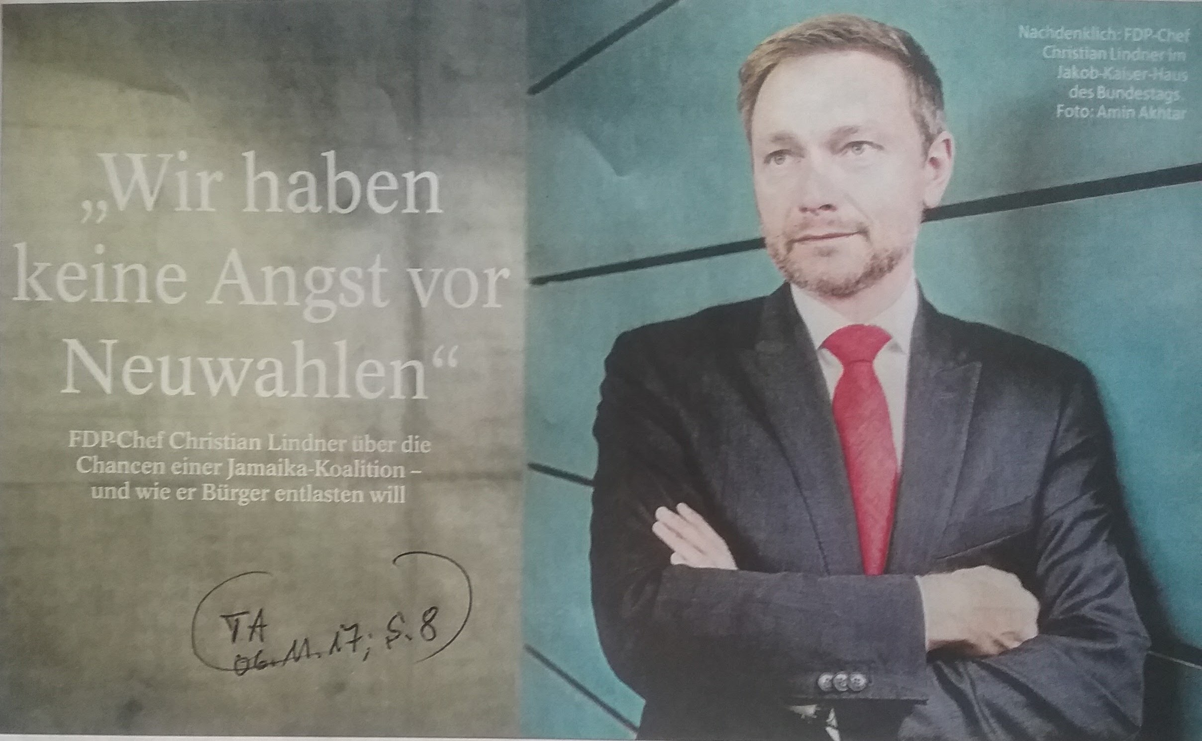 TA-Artikel über Jamaika_Sondierungen 19.BT 2017.11.06 1 Blog 08.11.17