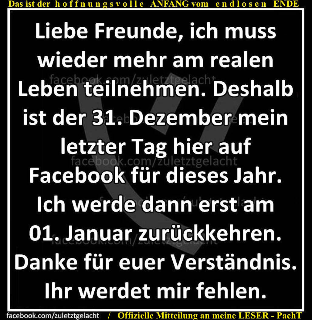Facebook zw. Silvester u. Neujahr