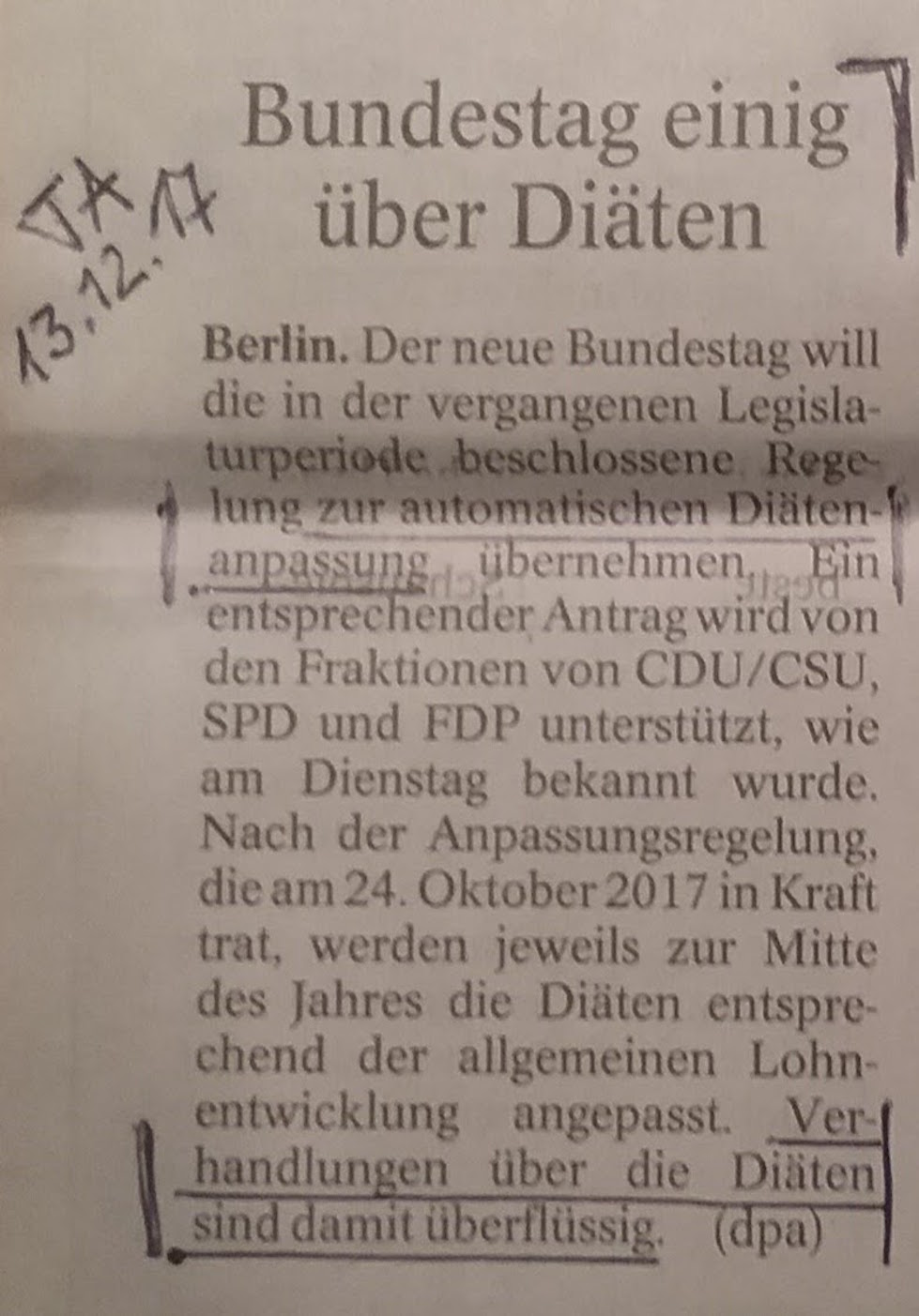 TA-Artikel über DIÄTENerhöhung automatisch 2017.12.13 _1 Blog xx.12.17