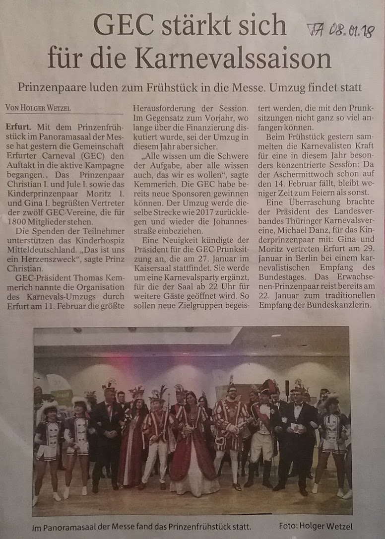 2018 GEC PrinzenFrühstück 24 Pressemeldung