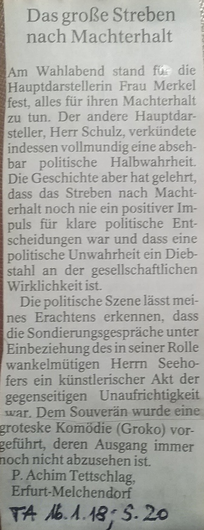 TA-Artikel zur GroKo - Neuauflage 2018.01.13 3 Blog 19.01.18