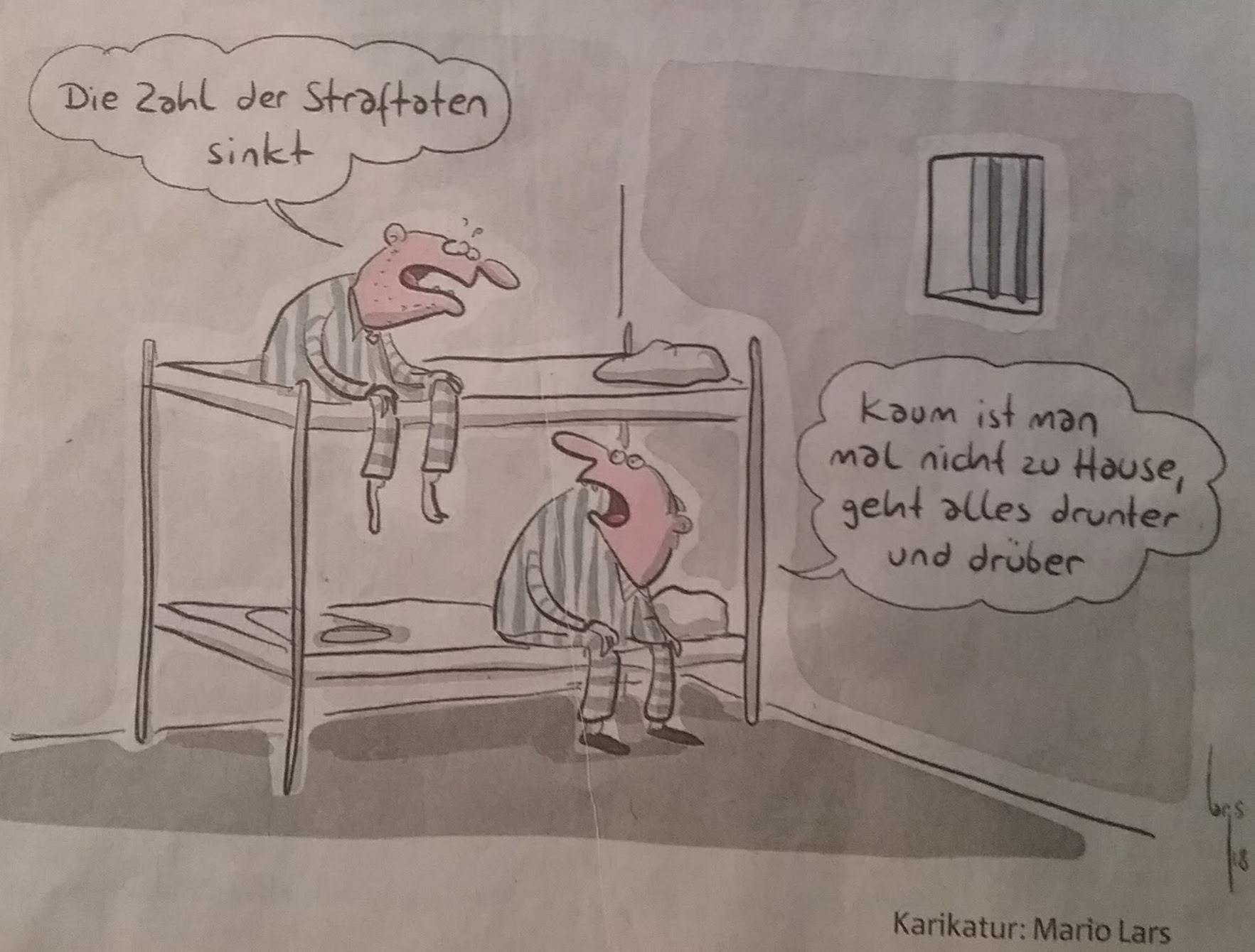 Karikatur StrafTatenStatistikAuswertung