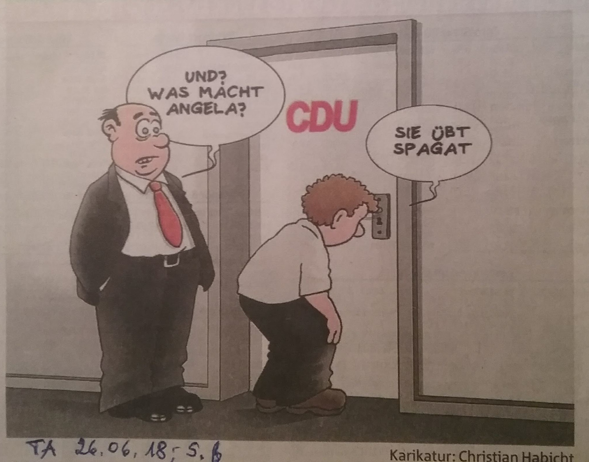 Karikatur Politischer SPAGAT