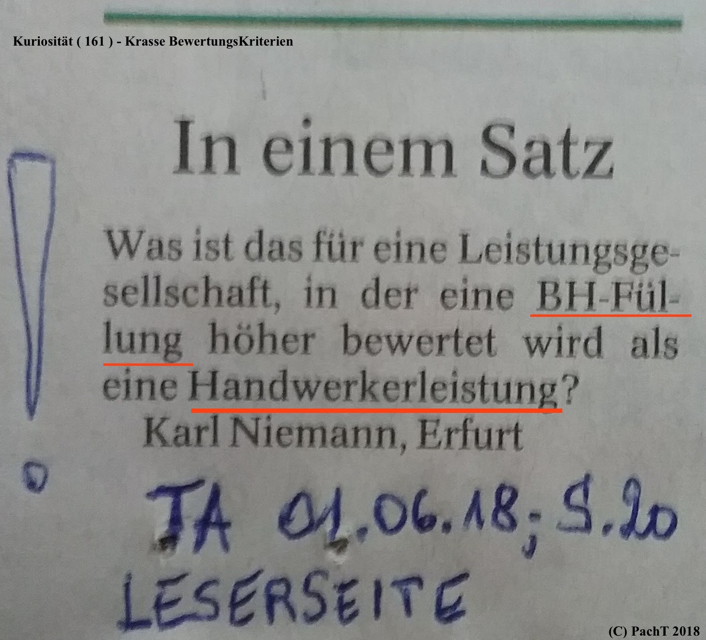KURIOS 161 Krasse BewertungsKriterien