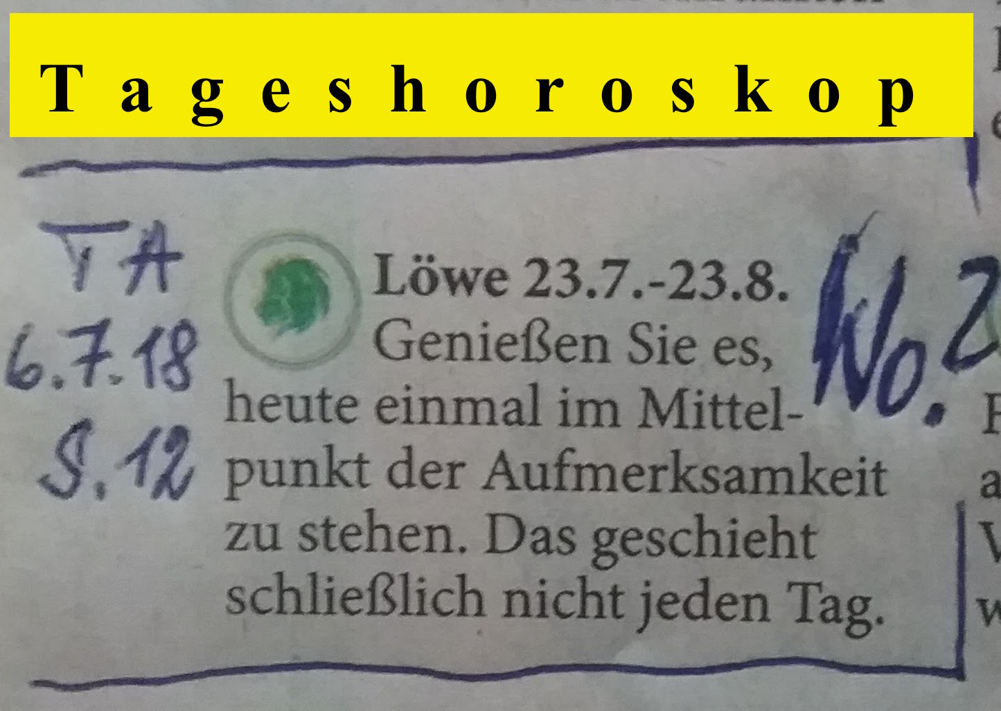 Horoskop LÖWE am 2018.07.06