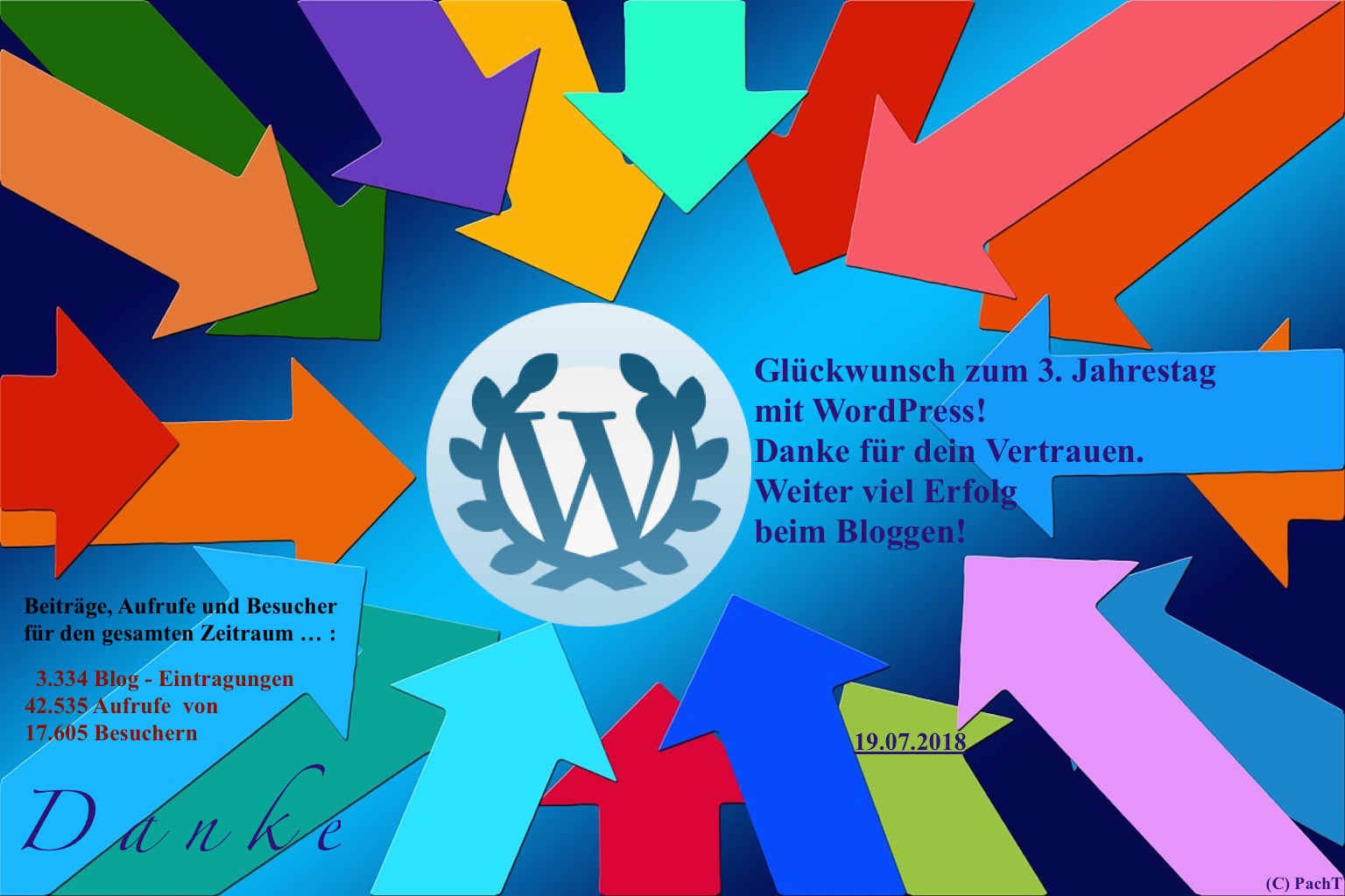 PachTs wordpress 27 Gratulation zum 3. Jahrestag bei WP