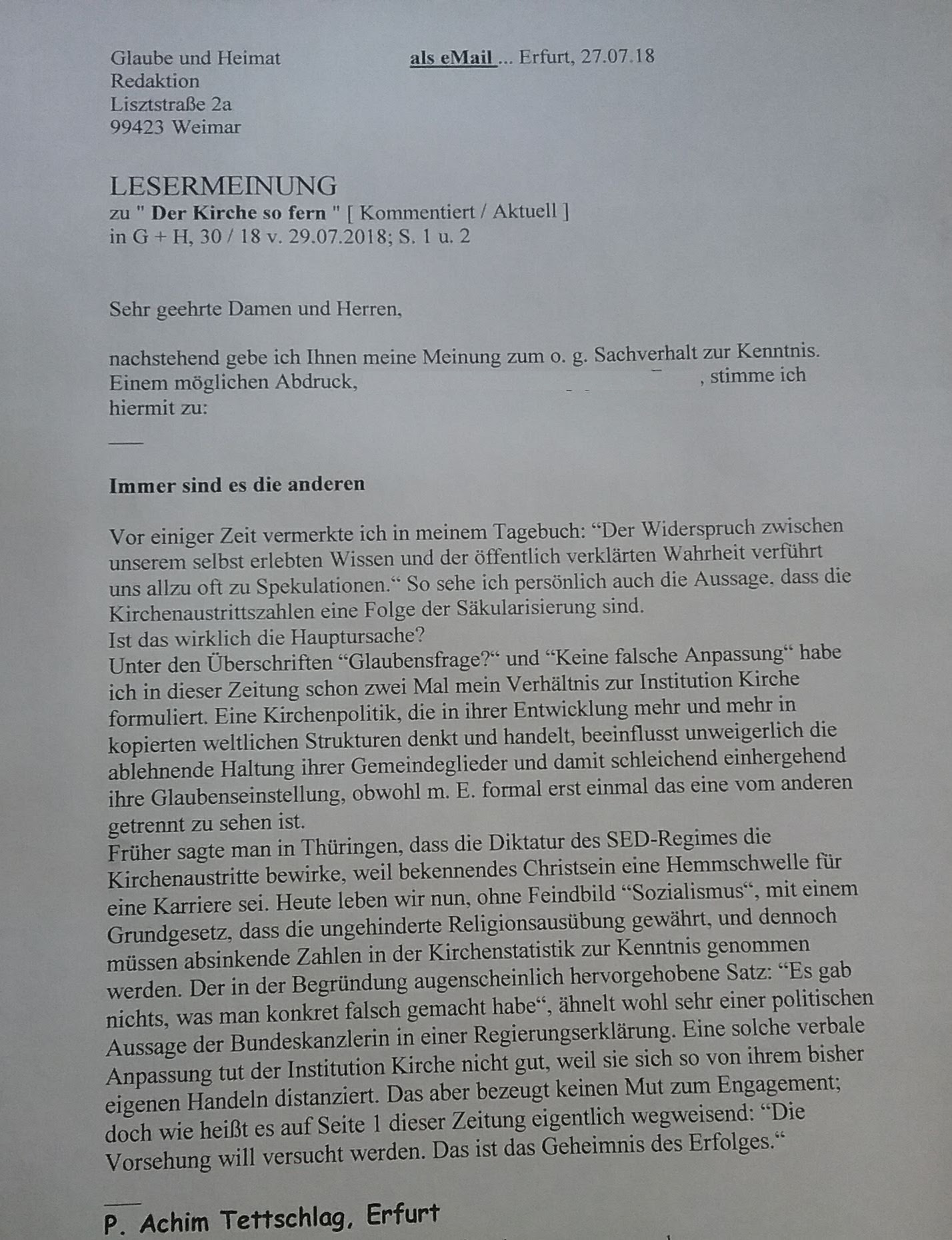 G u H 2018.07.29 Der Kirche so fern _2_ Blog 07.08.2018