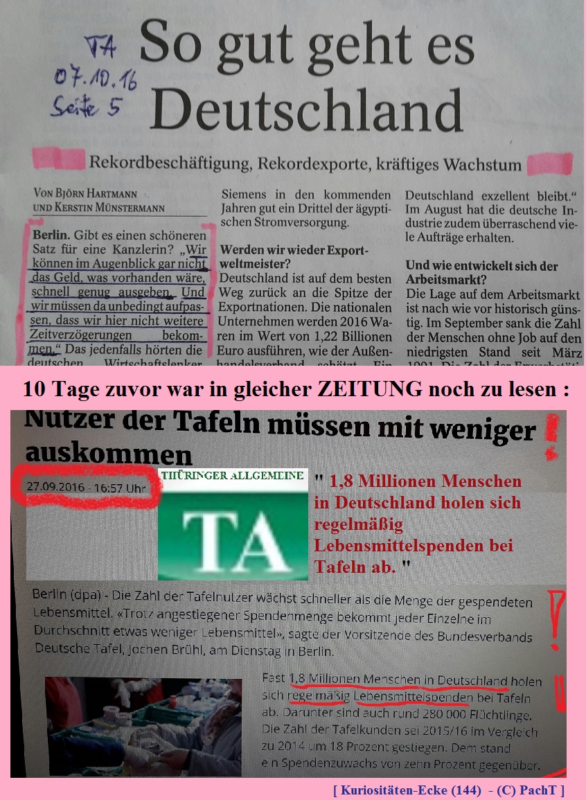 KURIOS 144 ZeitungsMeldungen im Widerspruch