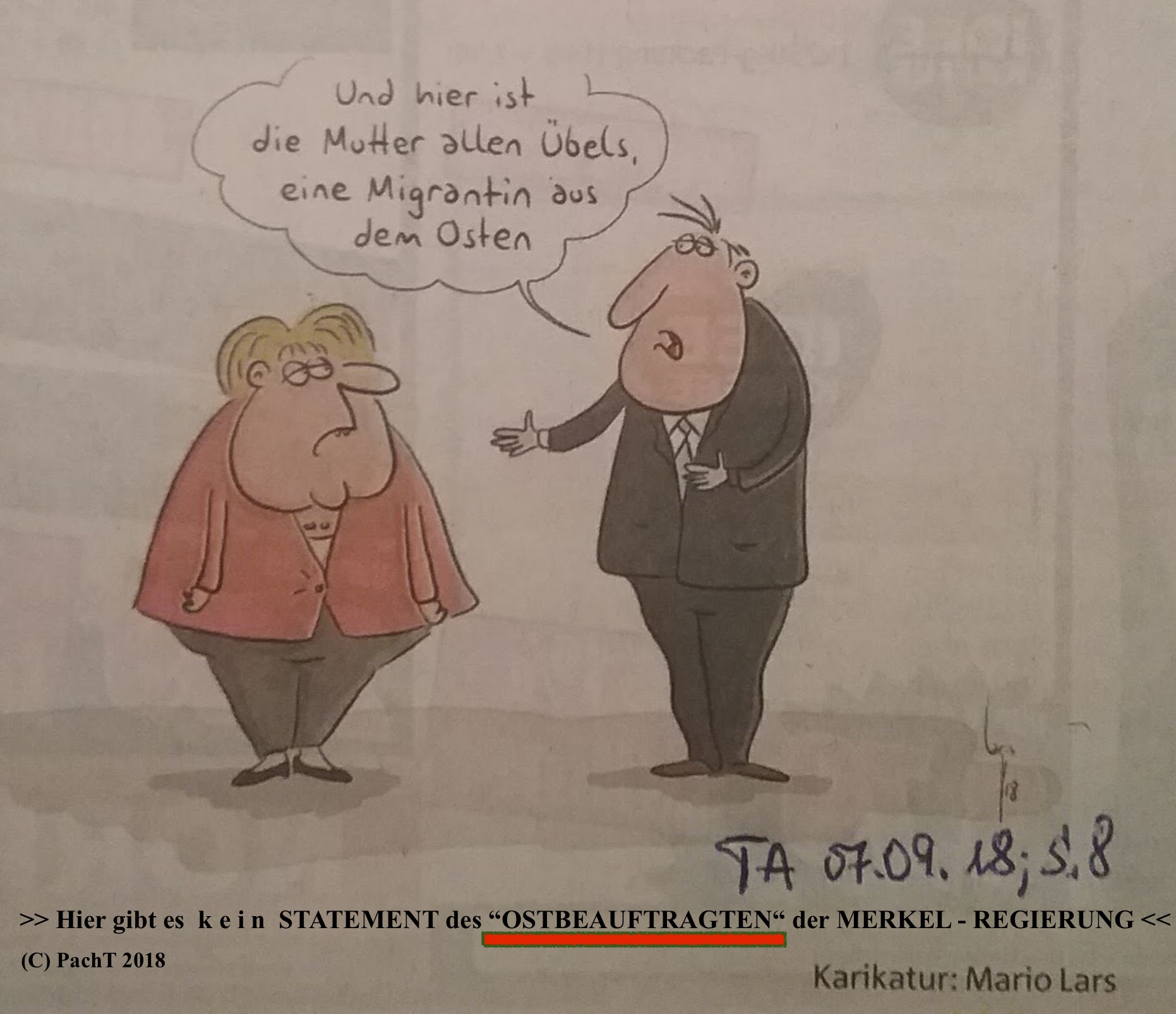 Karikatur Mutter des Übels