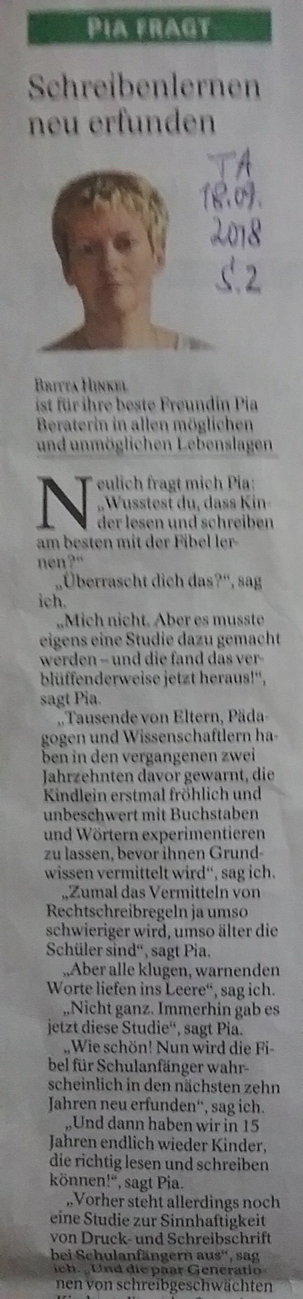 TA-Artikel über Schreibenlernen 2018.09.18 _1b Blog 21.09.18