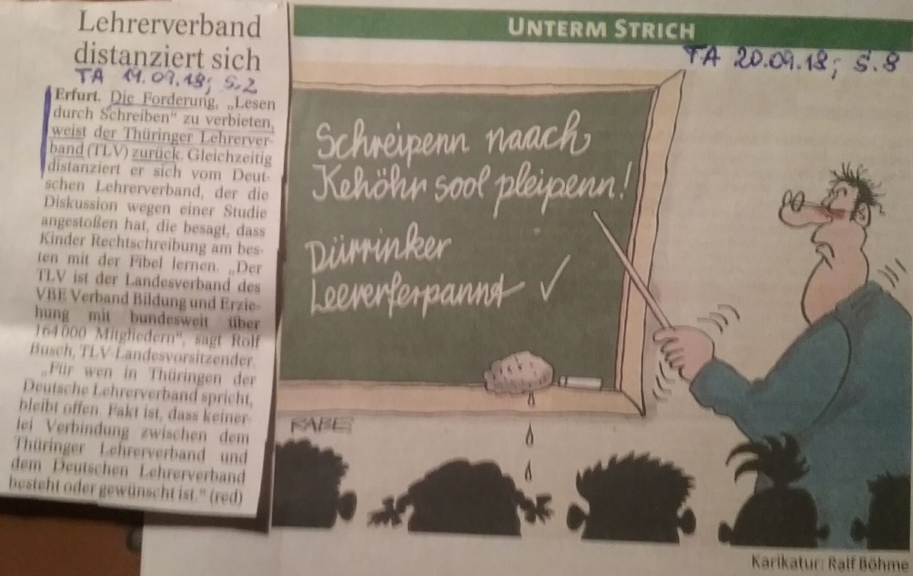 TA-Artikel über Schreibenlernen 2018.09.18 _1c Blog 21.09.18