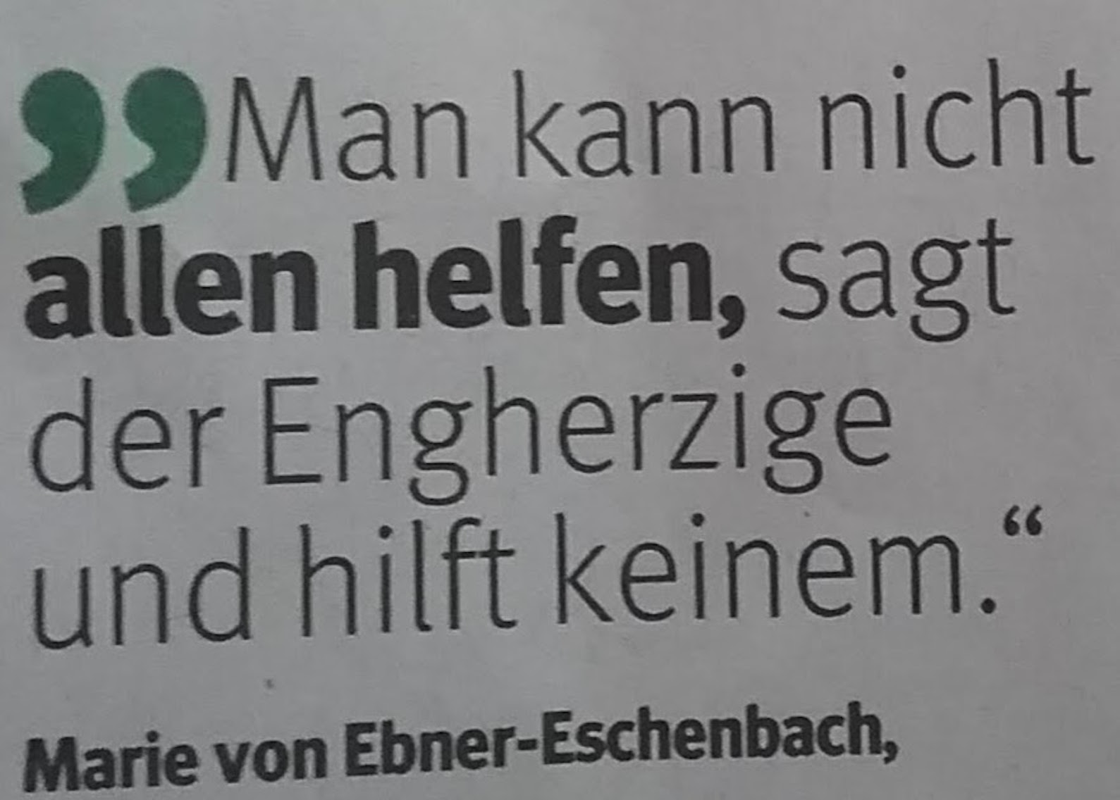 Zitat Engherzig