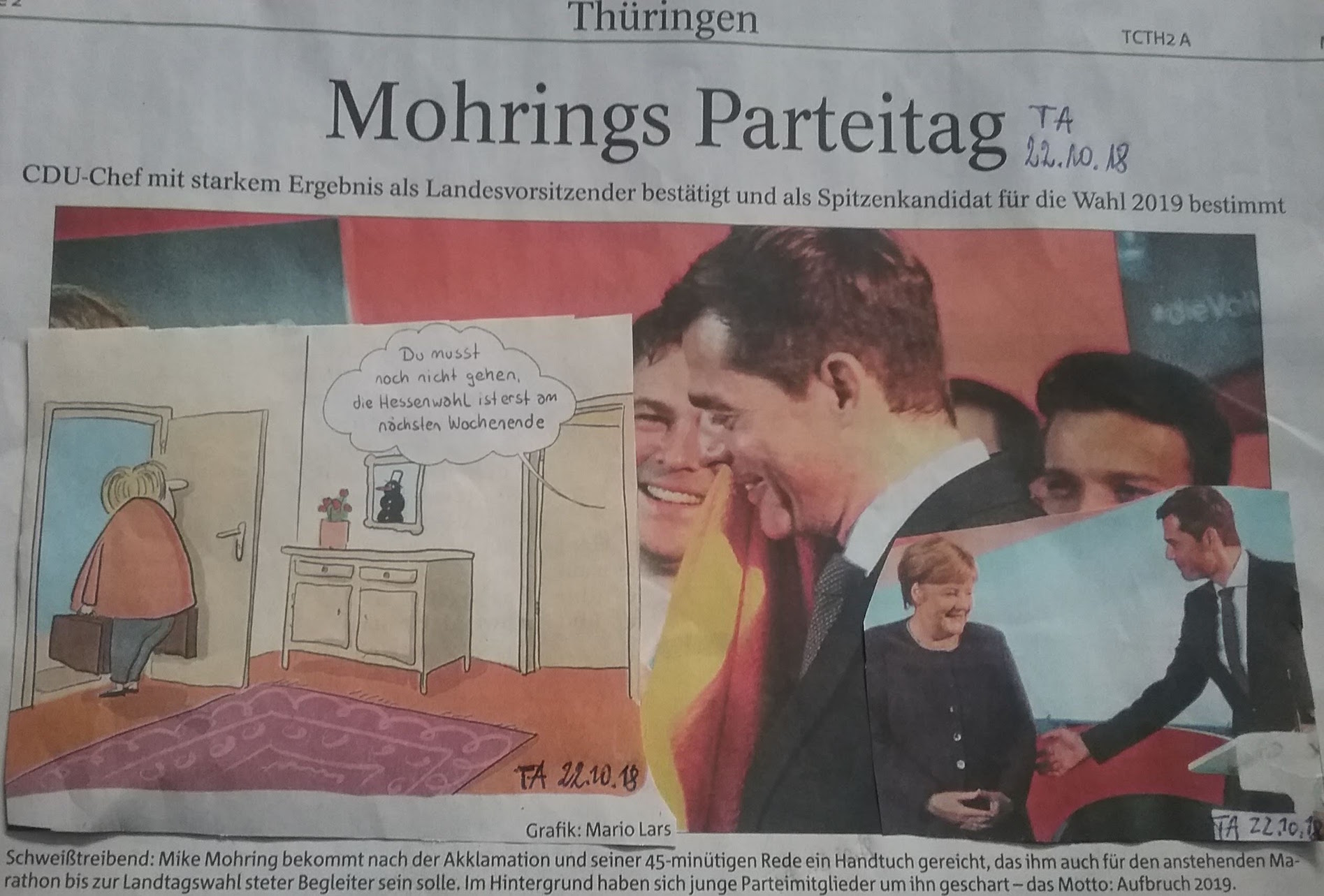 Kariakatur Fraglicher MERKEL-Abgang 22.10.18